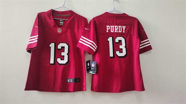 Womens San Francisco 49ers #13 Brock Purdy Red Alternate Vapor Stitched Jersey->women nfl jersey->Women Jersey
